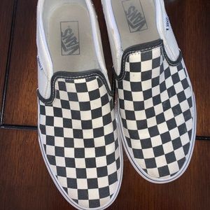 Checkered Vans Slip-ons